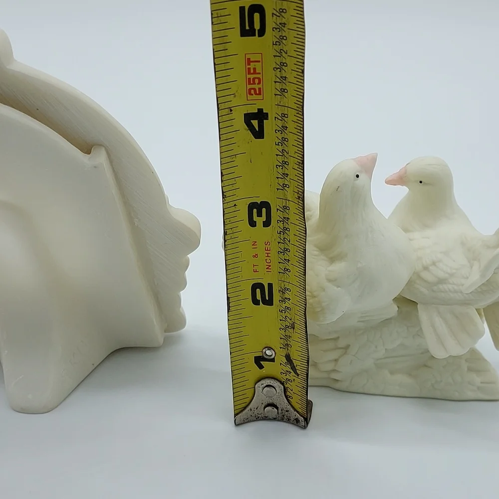 Bridal Frame & Dove Pair Cake Topper Ivory/Pink/ NOS